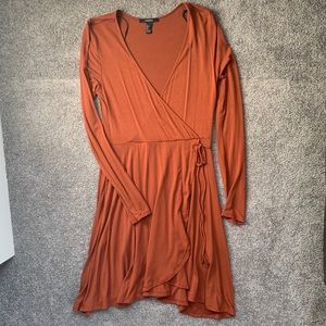 Burnt Orange Wrap Dress